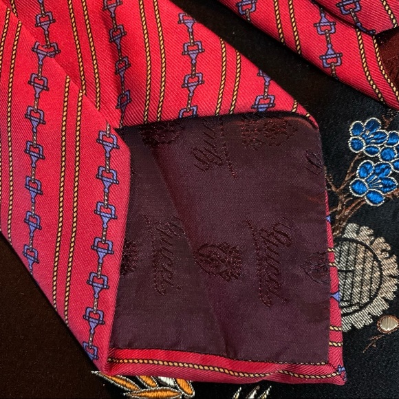 Vintage Gucci Primary Color Horse Bit Silk Tie - Picture 8 of 12